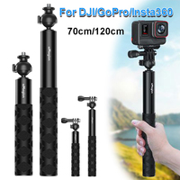 70/120cm Ball Head Selfie Stick for DJI/GoPro/Insta360 Sports Camera Extension Rod Stick Telescopic Selfie Head Ball Accessories