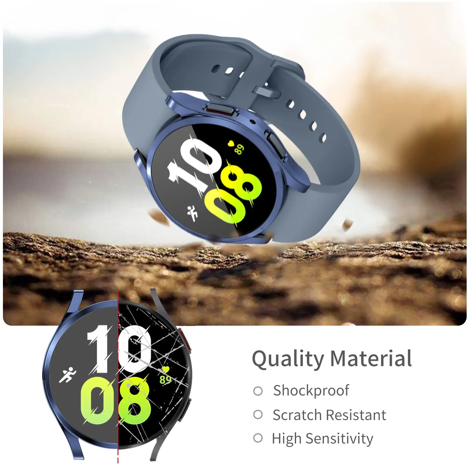 Case for samsung Galaxy watch 4/5/6 44mm 40mm TPU Plated all-around bumper cover Screen protector Galaxy watch6 5 44mm 40mm