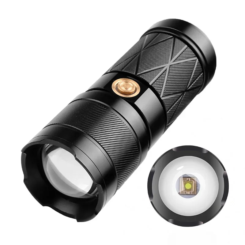 

New P70 Zoom Flashlight White Laser TYPE-C USB Charging with Output Far-shot Super Bright Outdoor Camping Emergency Flashlight