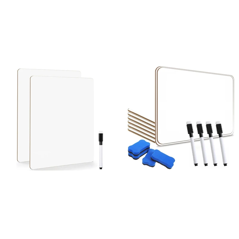 

NEW-Small Dry Erase Board,Mini Whiteboard Double Sided Portable For Students Teachers School Supplies Kit