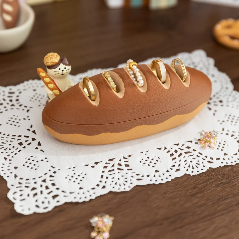 

Creative Baguette Jewelry Storage Box Cute Magnetic Ring Earring Necklace Bracelet Organizer Holder Show Prop Birthday Gift