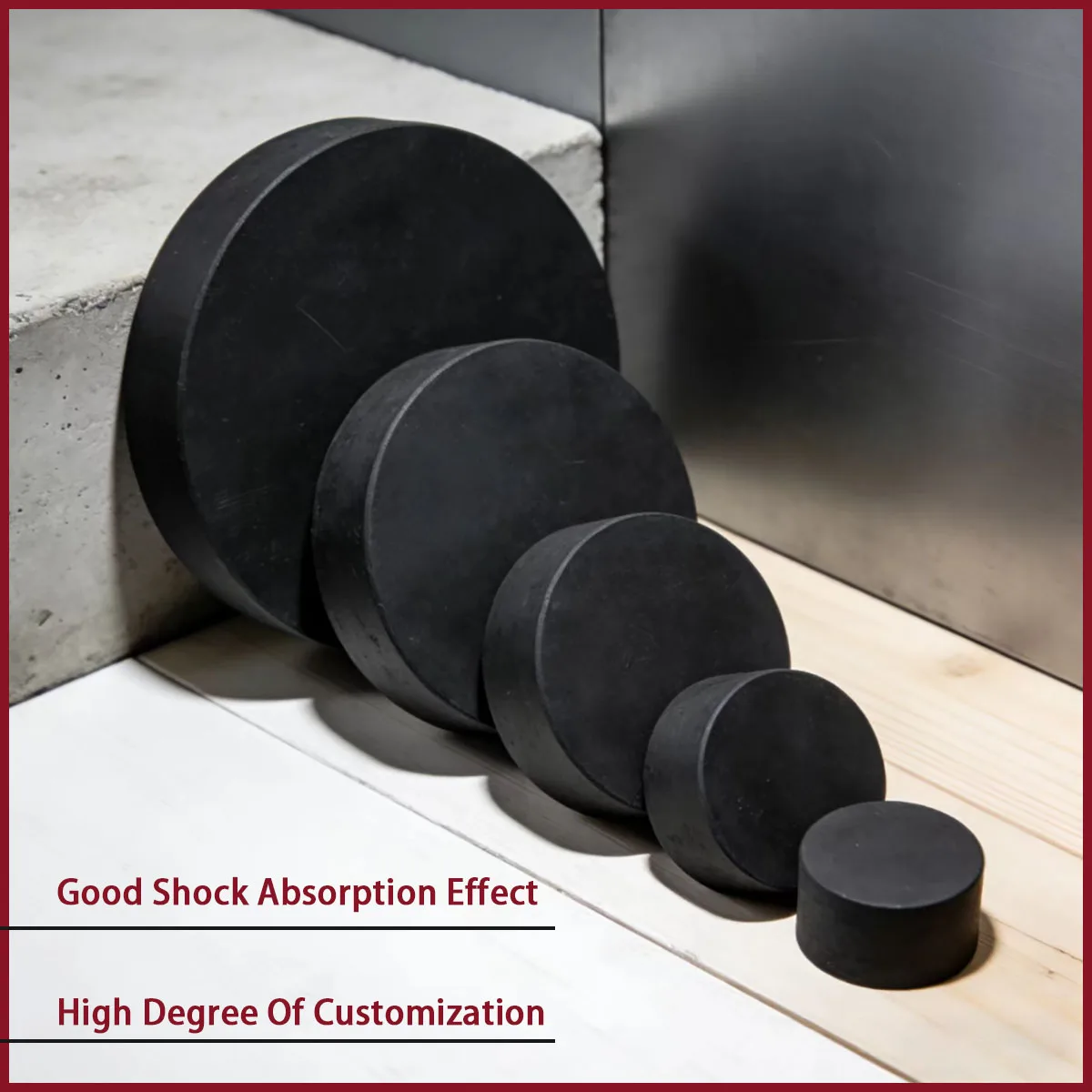 Thick 1-10mm, diameter 8-100mm, black rubber solid pad used for pipelines, motors, automobiles, etc