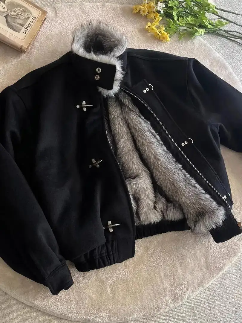 

Утепленная зимняя куртка мужская синяя с воротником из длинного меха Mountain Eagle, из искусственной кожи и хлопка, свободного кроя, на молнии, в уличном стиле