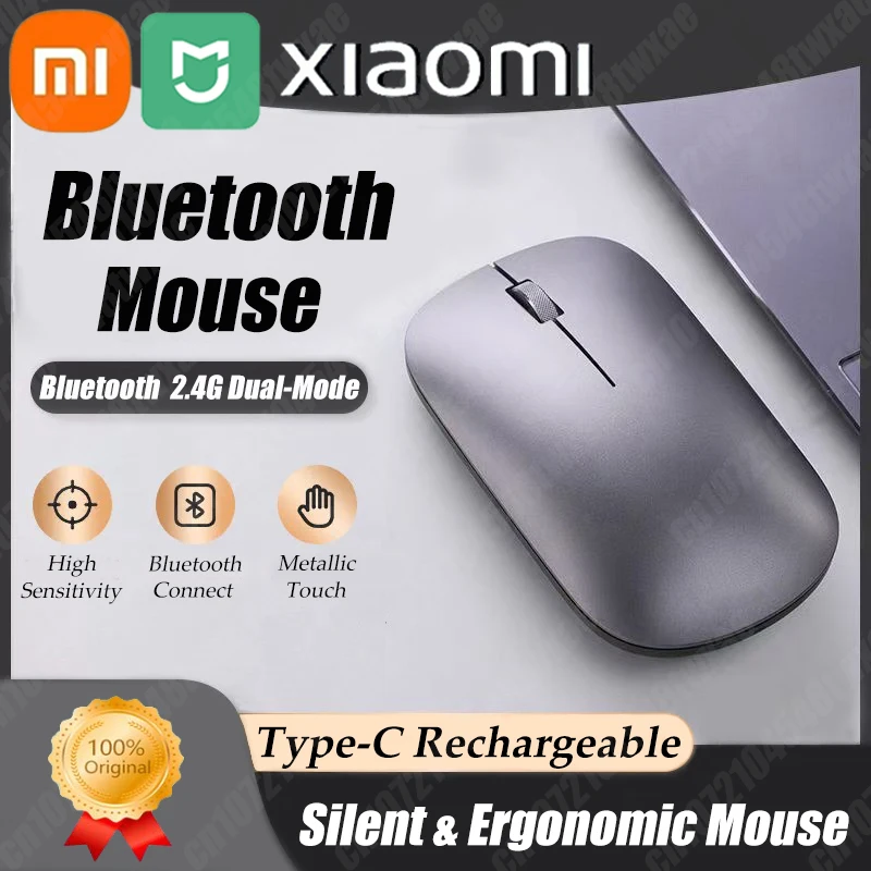 Xiaomi MIJIA Wireless Mouse Bluetooth 2.4G Dual-mode Rechargeable Mouse DPI Adjustable Ergonomic Silent Portable Office Mouse