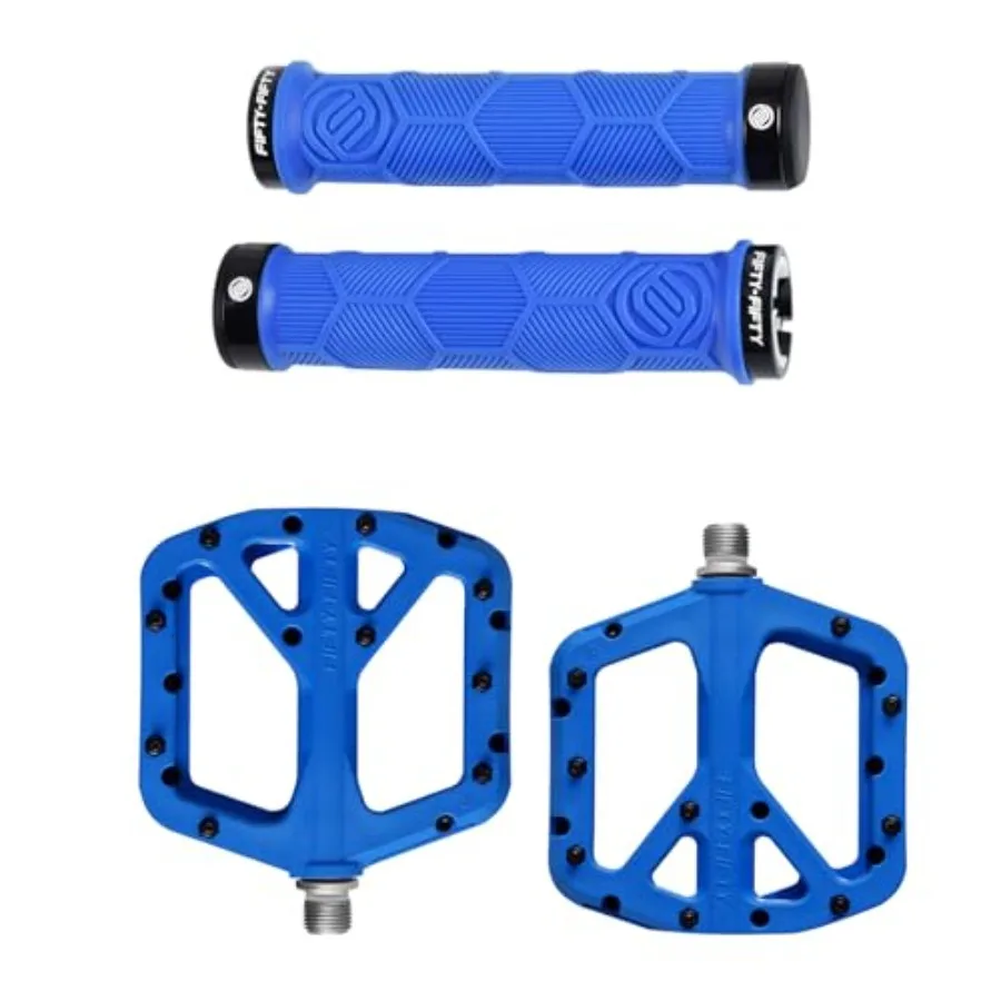 

Double Lock-On Mountain Bike Grips Bicycle Handlebar Locking Grips Non-Slip MTB Handle Grips Mountain Bike Pedals Non-Slip MTB