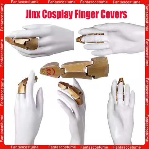 LOL Arcane Jinx Cosplay Finger Covers Women Girls Adult Game Roleplay EVA Costume Accessories Halloween Carnival Party Props