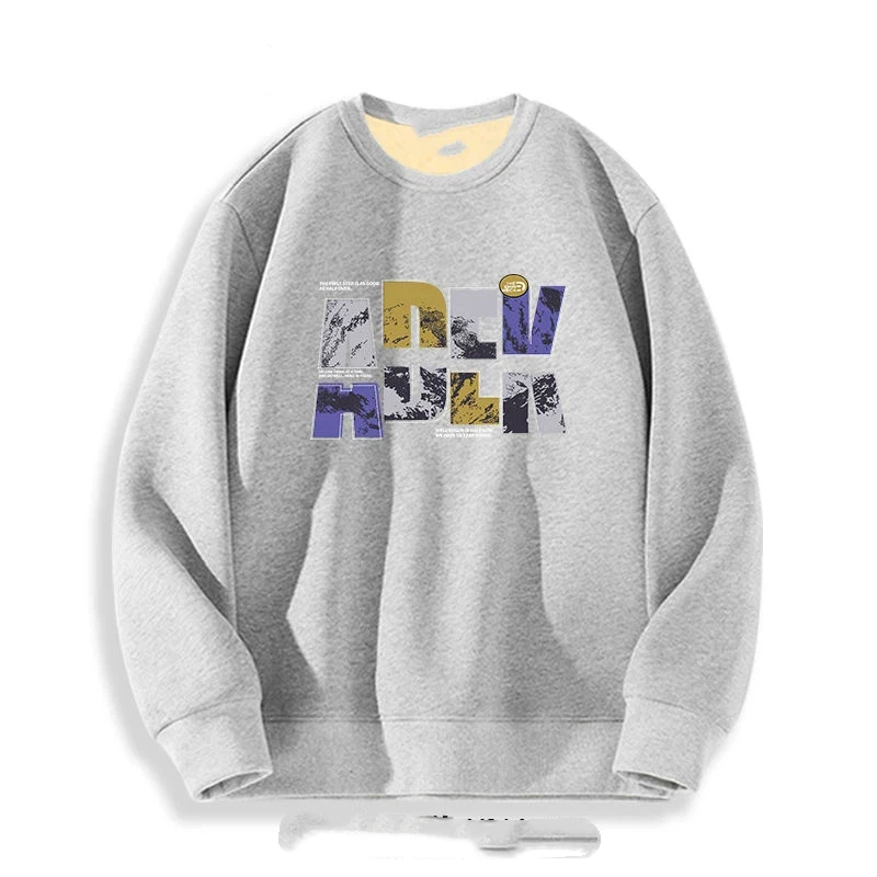 بلوزات رجالية عصرية برقبة دائرية للخريف والشتاء بالإضافة إلى بلوزات مخملية مطبوعة بقلنسوة ملابس علوية عصرية للربيع والخريف