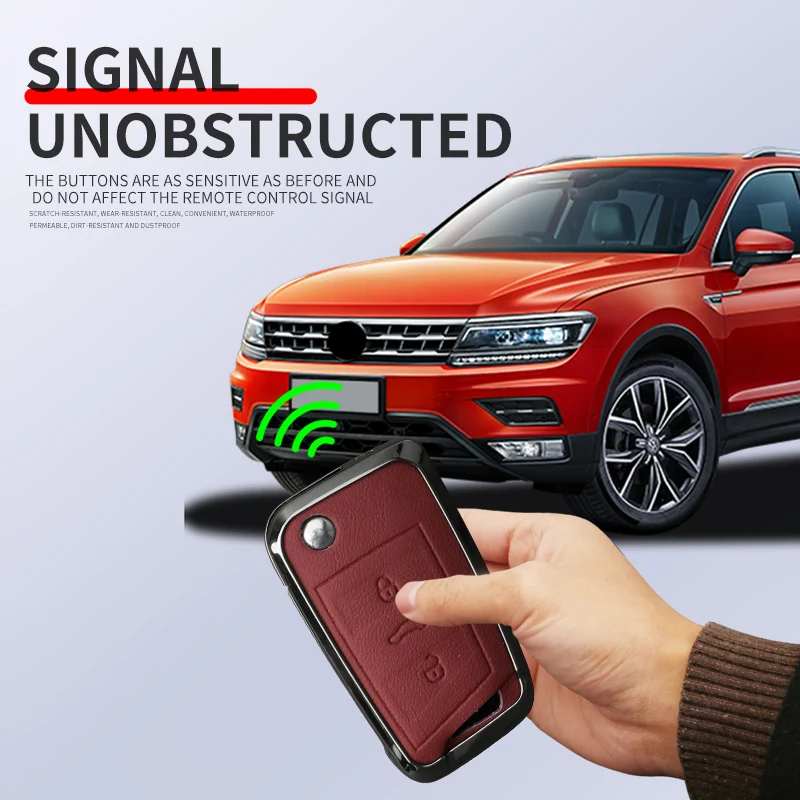 Car Key Folding Shell Case for VW Volkswagen Golf 7 MK7 Tiguan MK2 For SEAT Ateca Leon FR 2 Ibiza For Skoda Kamiq Octavia A7