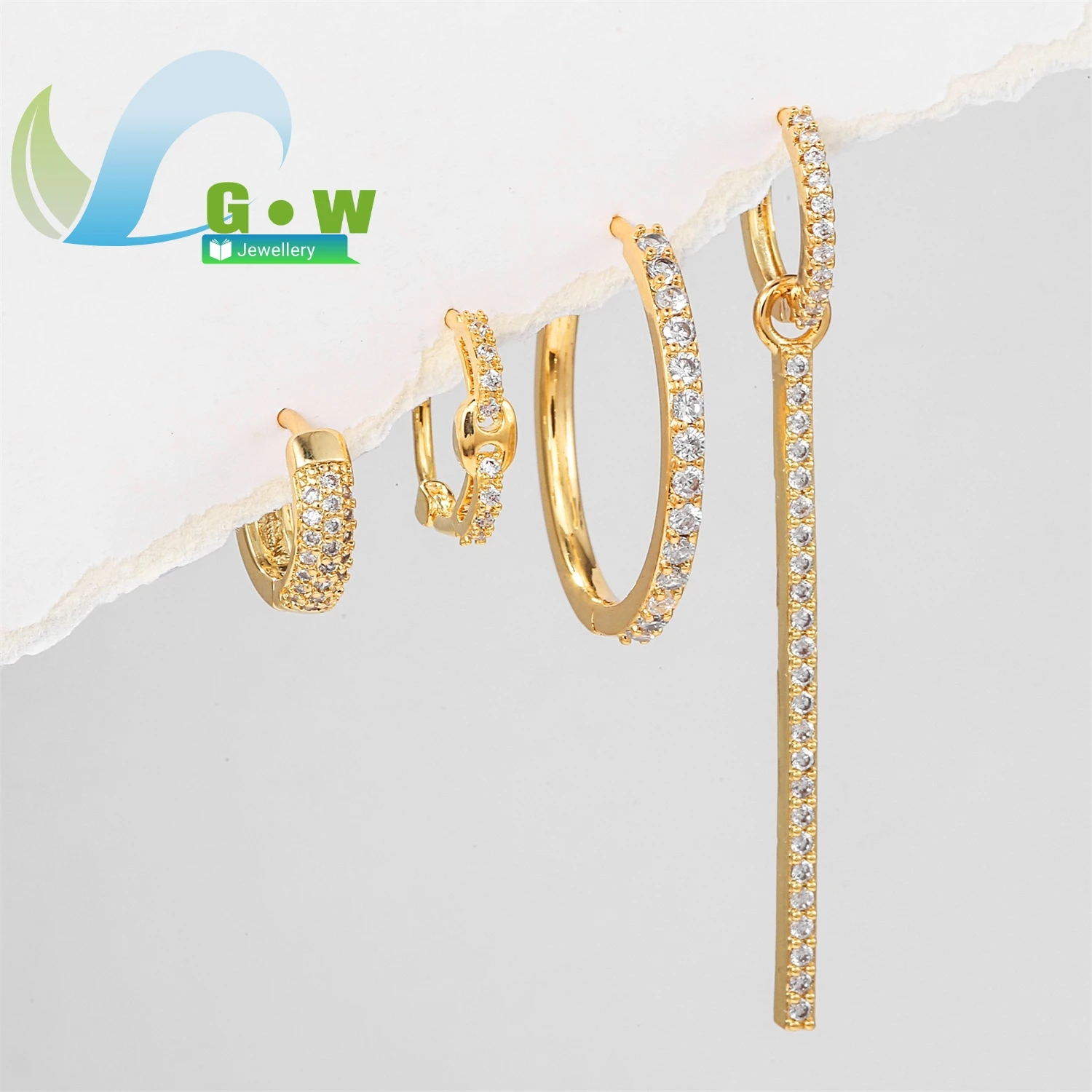 

Классический набор ушных клипс: маленькие, элегантные, модные серьги с микроинкрустацией цирконием, 4 штуки, ювелирные изделия для женщин, оптом