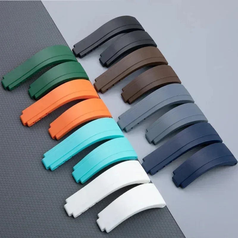 For DAYTONA SUBMARINER GMT Yacht-Master OYSTERFLEX Glidelock Colorful 20/21mm Soft Nature Rubber Watchband For Rolex Strap