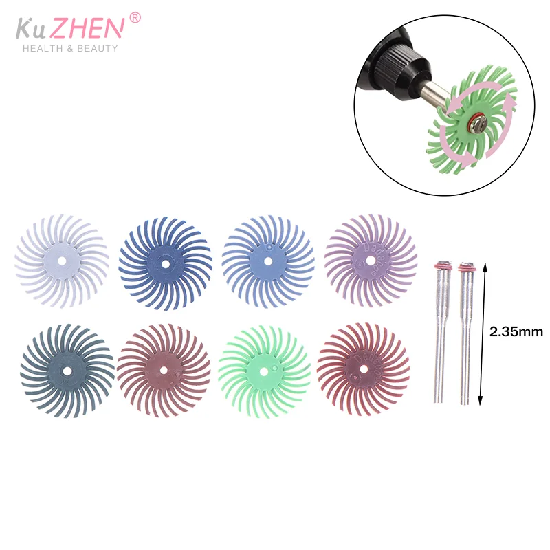 10 قطعة/الحزمة التفاصيل إطارات لامعة القرص عدة ل أداة دوارة اكسسوارات فرشاة كاشطة 2 2.35 مللي متر عرقوب التفاصيل أداة تلميع