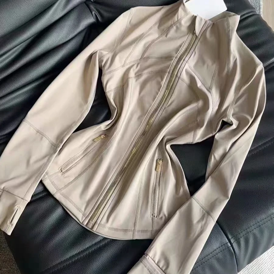 Chaqueta deportiva con cremallera dorada y lunares Lemon Yoga para mujer, ropa deportiva, top deportivo para correr, sudadera de entrenamiento con cremallera.