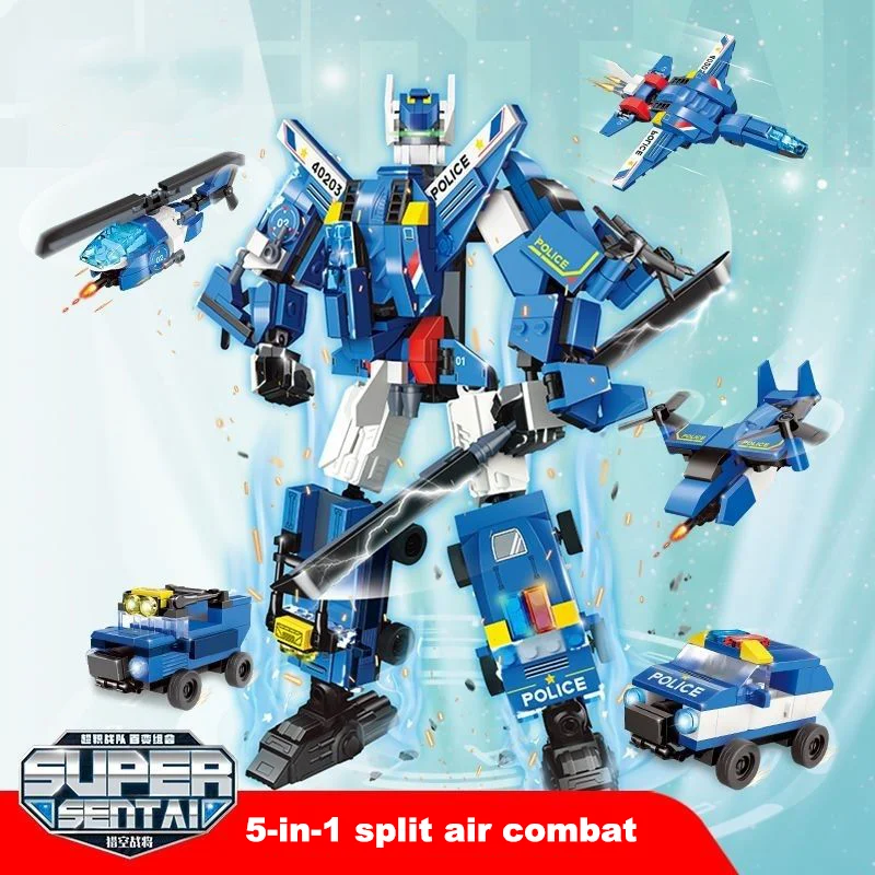 10 ''/26 センチメートル変換メカ組み立てビルディングブロック ABS ロボットモデルレンガ建設セット子供のおもちゃ男の子の誕生日プレゼント