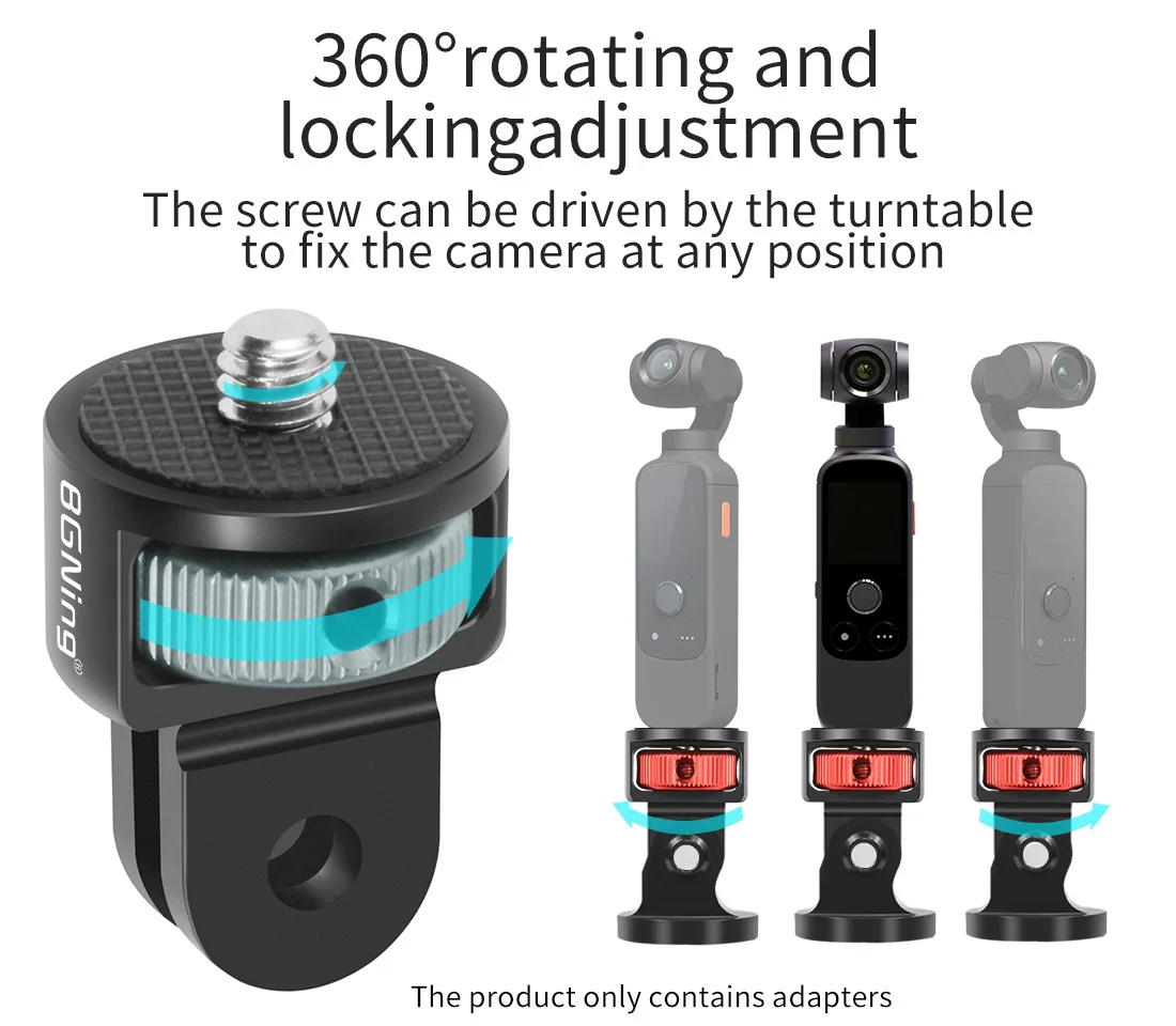 360 drehbare 1/4 Zoll Schraube Mini Stativ Adapter Halterung für GoPro 13 12 für Insta360 X4 Xiaomi OSMO Action 5Pro Kamera POCKET3 – Detail 3