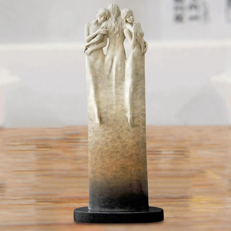 Nordic Three Goddess Sculptures Resin Crafts Ornaments Garden Study Resin Ornaments-A12I