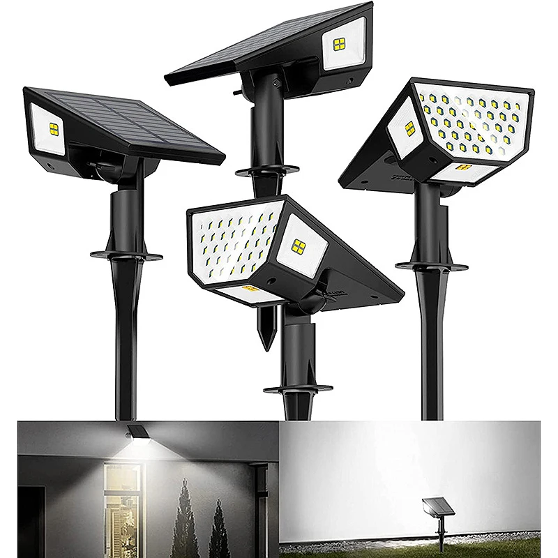 

1/2/4Pcs New 47led Multi-faceted Solar Lawn Light Outdoor Waterproof Villa Garden Lamp Garden Lamp Ground Plug Lamps Spotlight