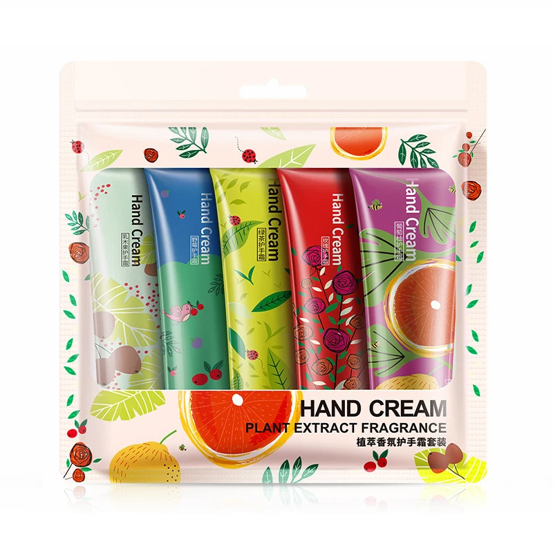 5pcs BIOAQUA Plant Fruit Sakura Hand Cream Sets Moisturizing Handcream Set Hand Care Nourishing Anti Chap Skin Care for Hands