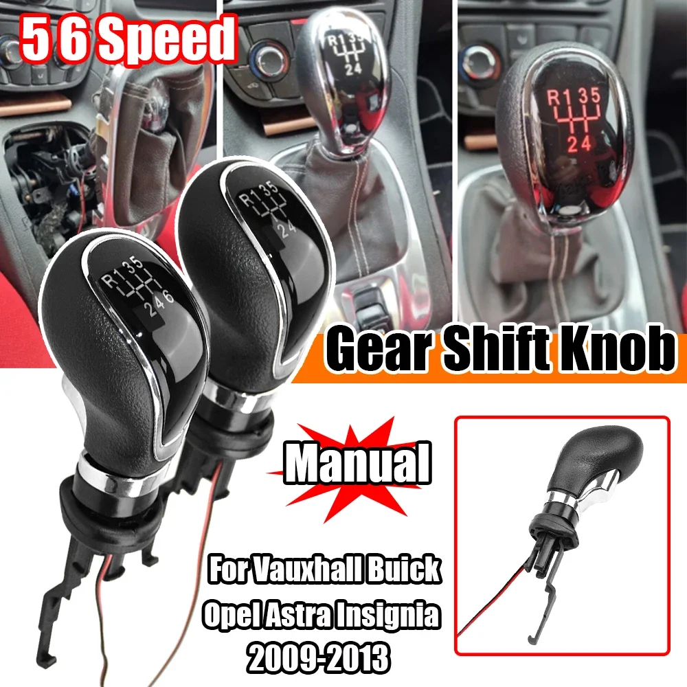 5 6 Speed Car Gear Gear Shift Knob Manual Handle Head Lever for Vauxhall Buick Opel Astra Insignia 2009 2010 2011 2012 2013 LED