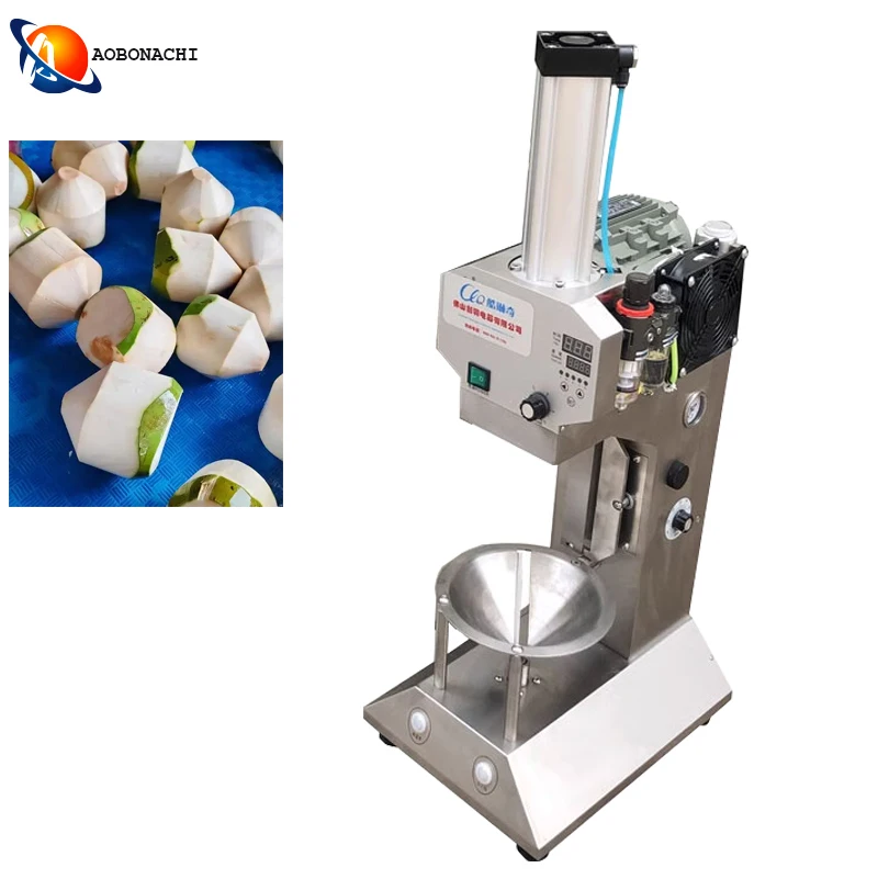 Jz Automatic Peel Diamond Coconut Lever Press Cut Husk Decorticate Machine For Coconut