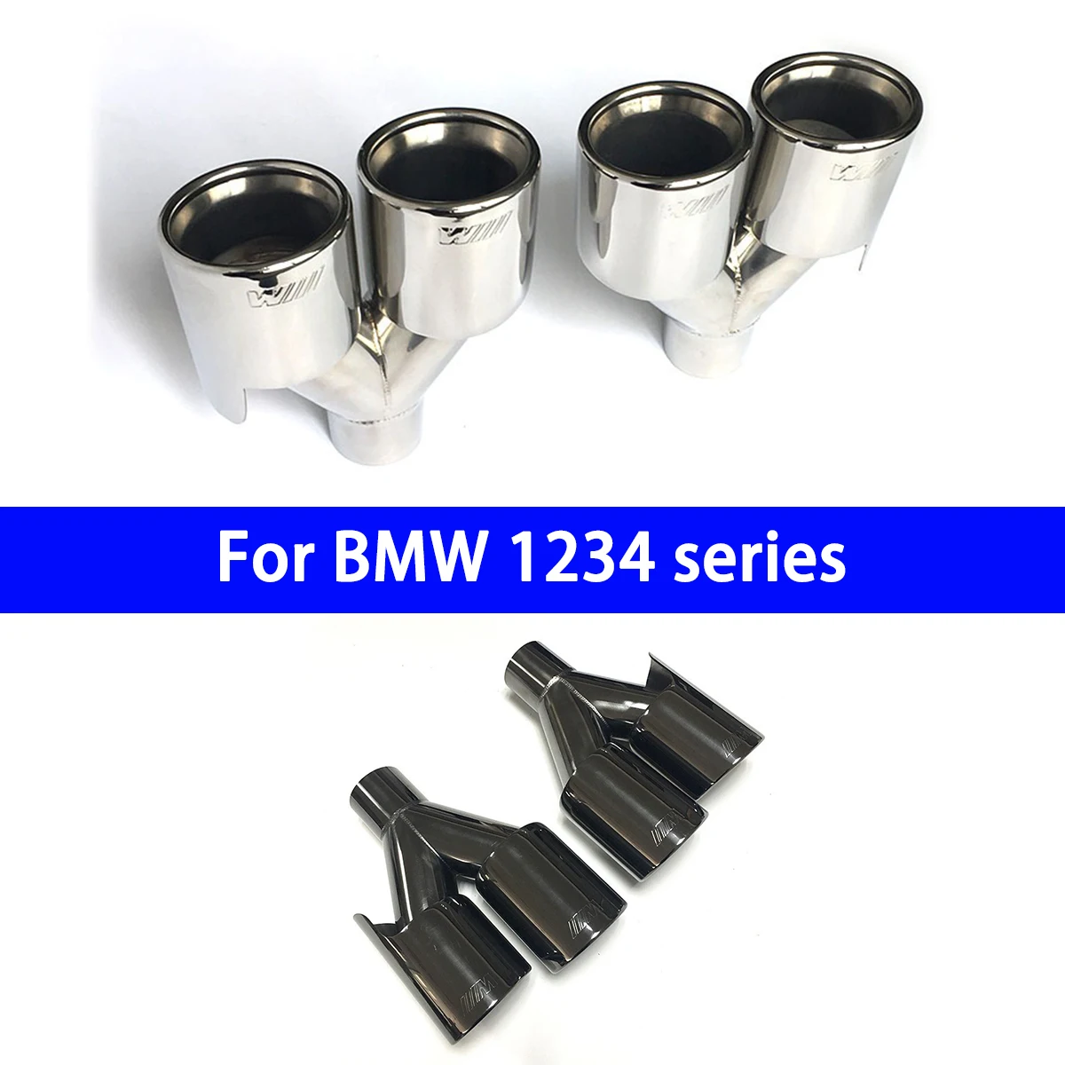 Suitable for BMW 1234 Series M Standard Titanium Black 1-out 2 Exhaust Pipe Tailpipe 304 Stainless Steel Tailpipe Modification