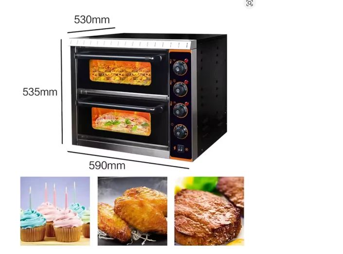 Commercial Double Layers Bakery Oven 3000W Electric Convection Deck Baking Oven Bread Pizza Making Machine With Asbestos 4