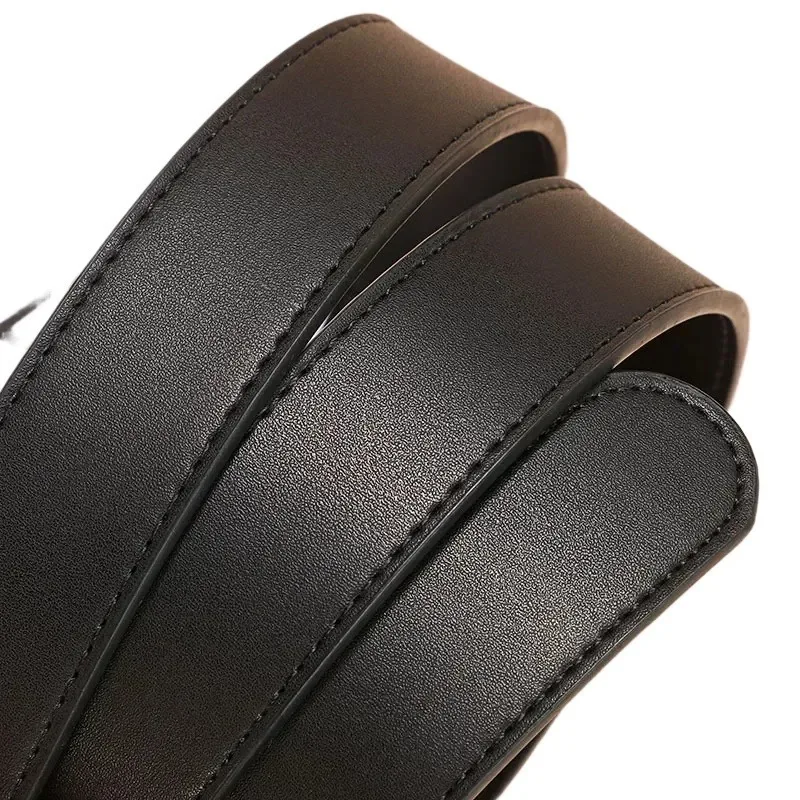 Double-Sided Leather Belt Men Luxury Designer GG Fashion Tie-in Smooth Buckle for Young Students Internet Red CC Buckle Belts