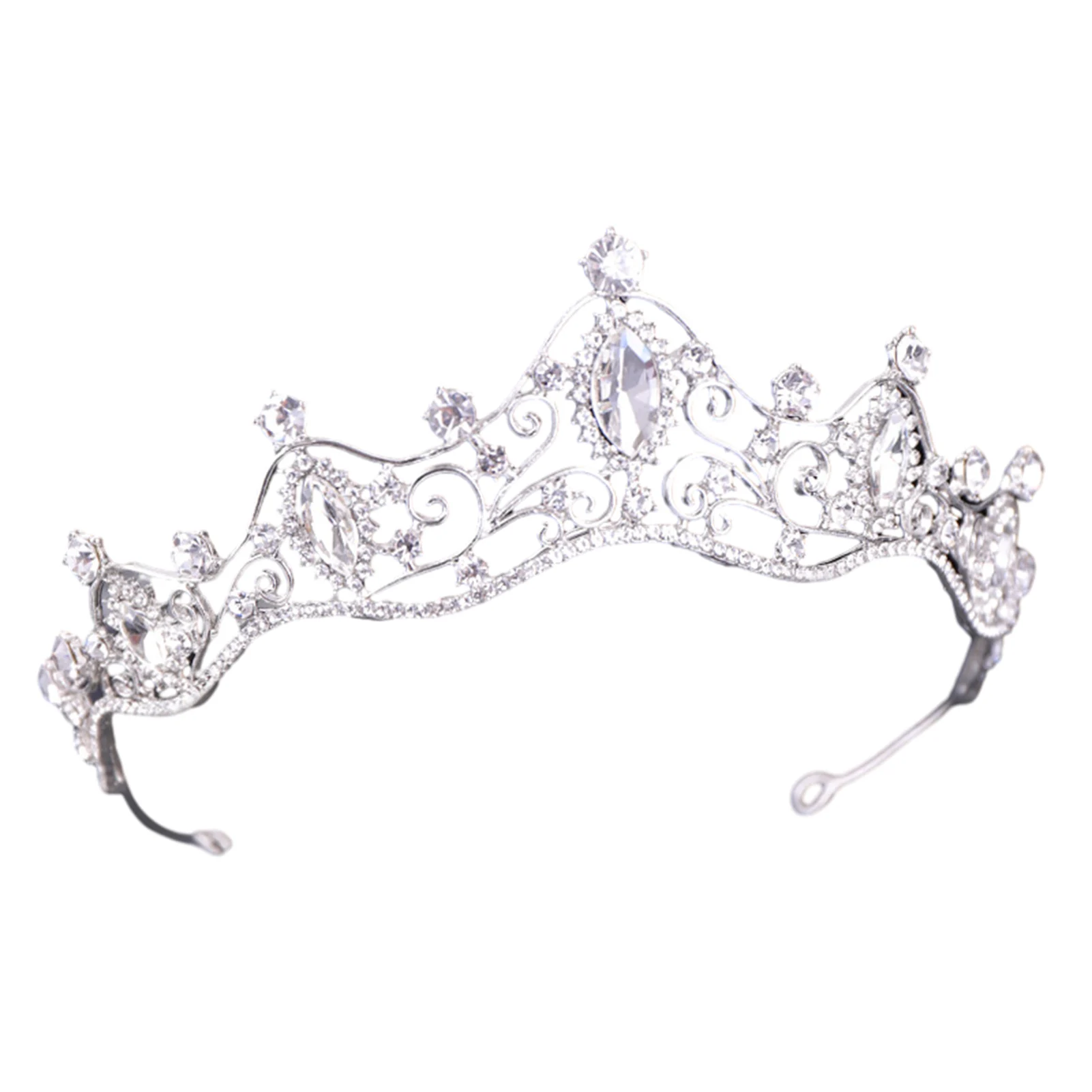 

Crystal Crown Headband Adjustable Size Headdress Crystals Decor Princess Crown Headdress Wedding Accessories