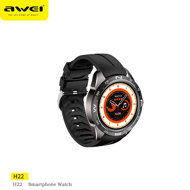 Awei-H22 Smartwatch pour hommes et femmes, montre intelligente étanche IP68, surveillance de la fréquence cardiaque et de la pression artérielle, appel Bluetooth, nouveau