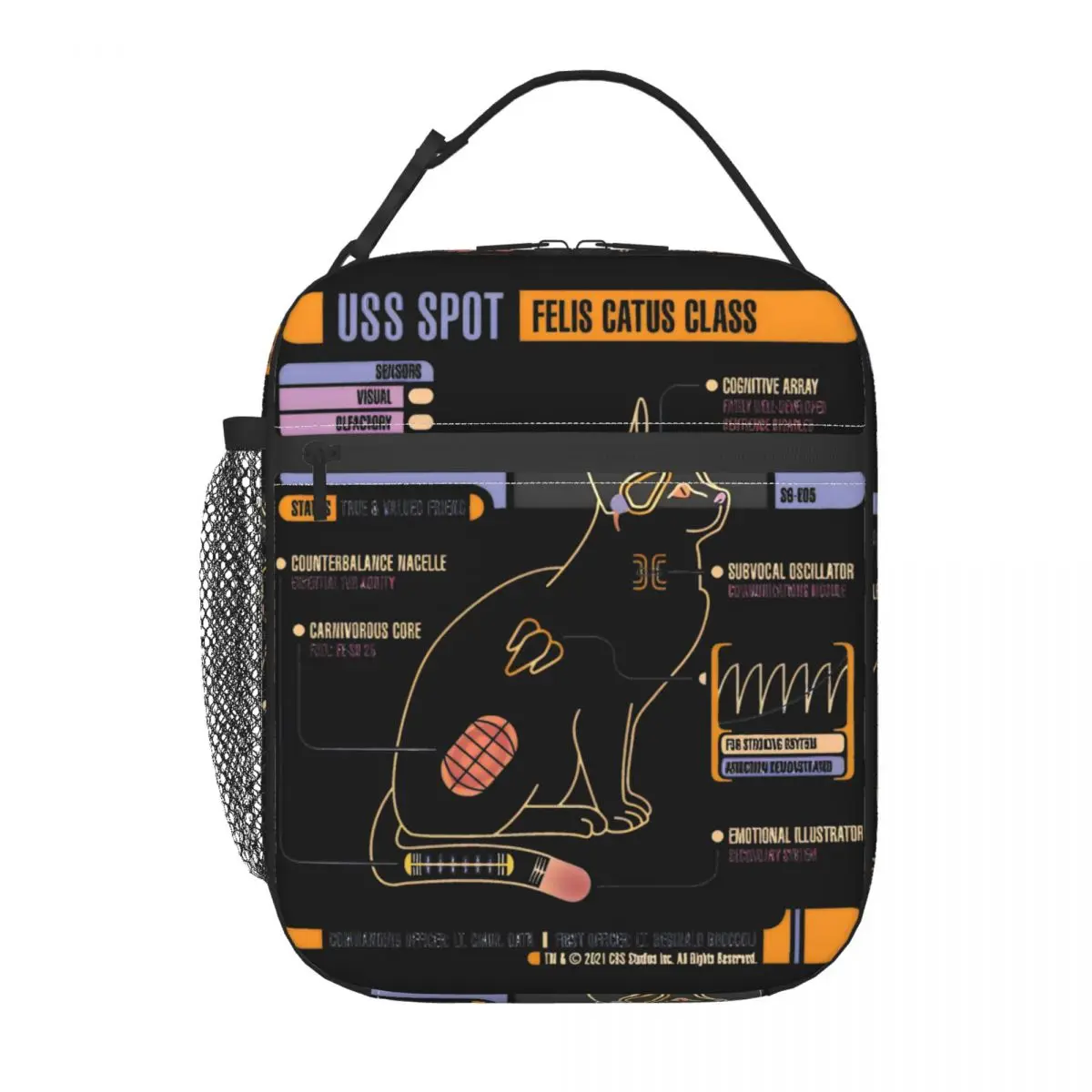 

USS Spot Cat Stars-Treks Insulated Lunch Bag Food Bag Reusable Thermal Cooler Lunch Boxes For Work