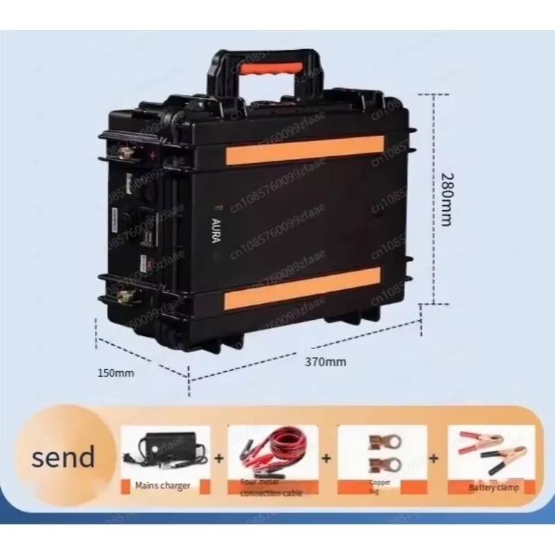 

Waterproof 36V100AH 200Ah lithium battery inverter for tugboat motor, portable battery bottle BMS propeller boat+charger