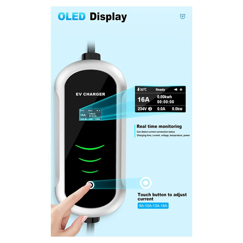 High Quality-7KW Type 2 EV Portable Charger With Conversion Plug 5 Currents Modes Car Fast Charger ? For Electric Vehicle