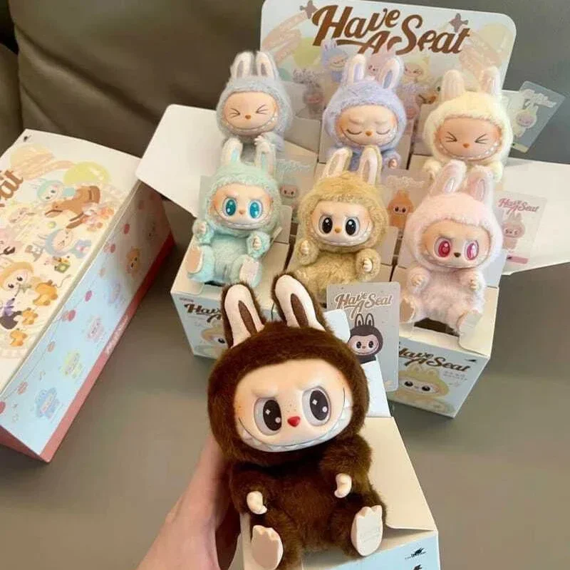 2025 POPMART LABUBU macaroon 2nd generation sitting party vinyl plush doll surprise blind box pendant ornaments surprise gift