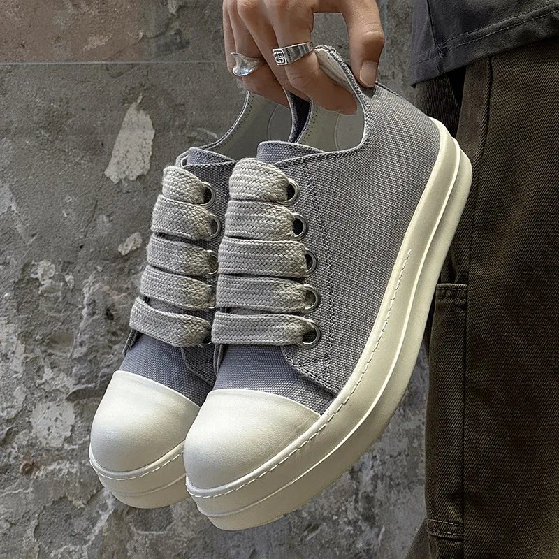 

Брендовые повседневные кеды для мужчин, холщовые, с эффектом потертости, на плоской подошве, с широкими шнурками, винтажные, весна-лето, оригинальные дизайнерские люксовые туфли