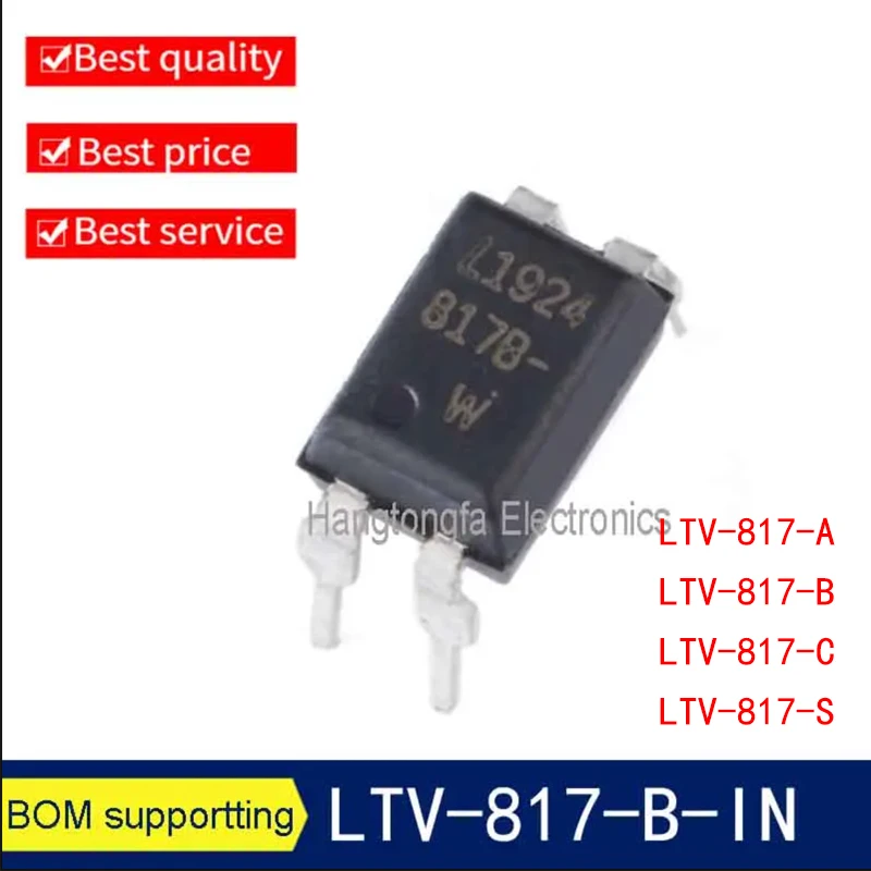 50pcs LTV817A LTV817B LTV817C LTV817S  LTV-817-B-IN DIP-4 Transistor Output Optocouplers Chip