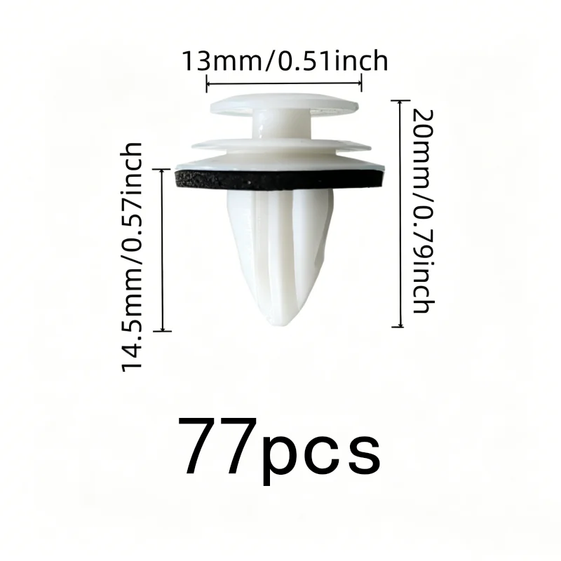 Cyan Plastic Material Car Door Panel Clips, 77 pcs, Car Door Panel Fixing, Firm Snap-On Fit for Vehicle Body Assembly