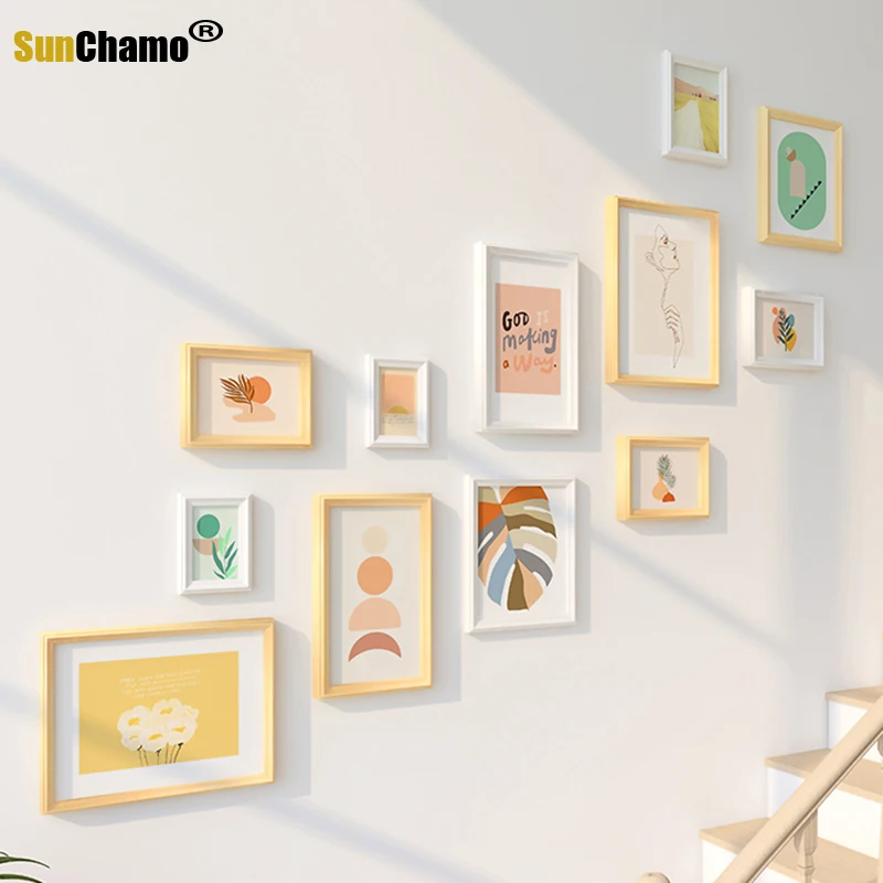 Sunchamo Stair Aisle Photo Wall Home Decoration Living Dining Room Corridor Album Creative Foto Frame Hanging Hole Free 160x130