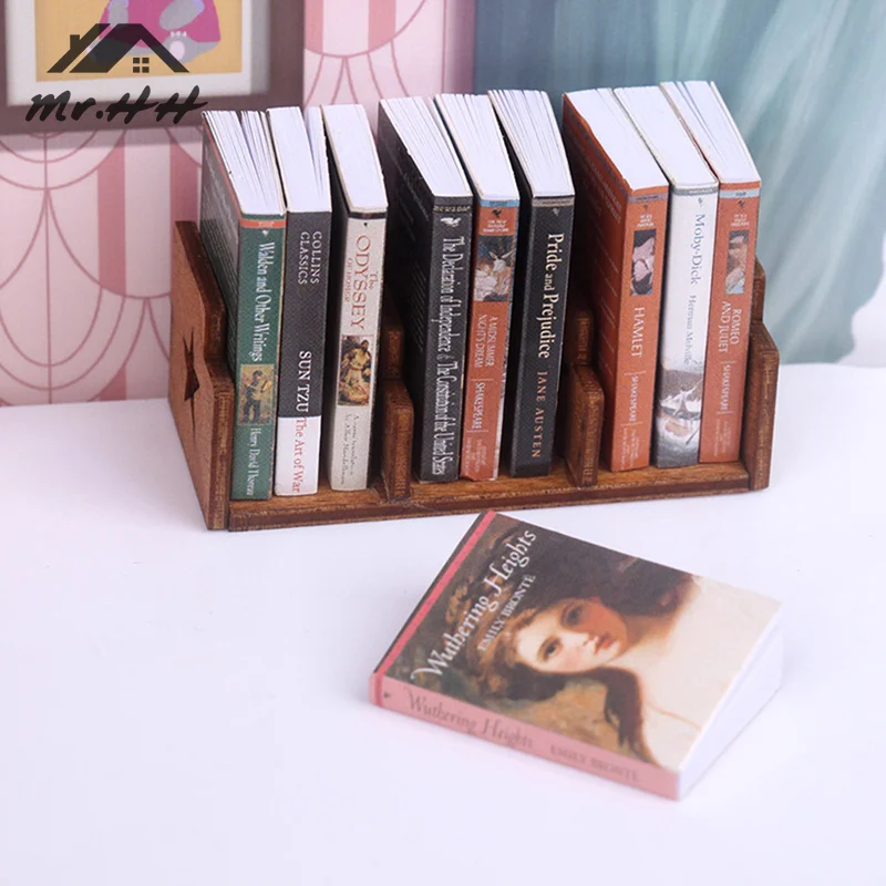 10Pcs 1/12 Doll House Simulation Book Decoration Doll House Miniature Books Study Room Decoration Children's Toys