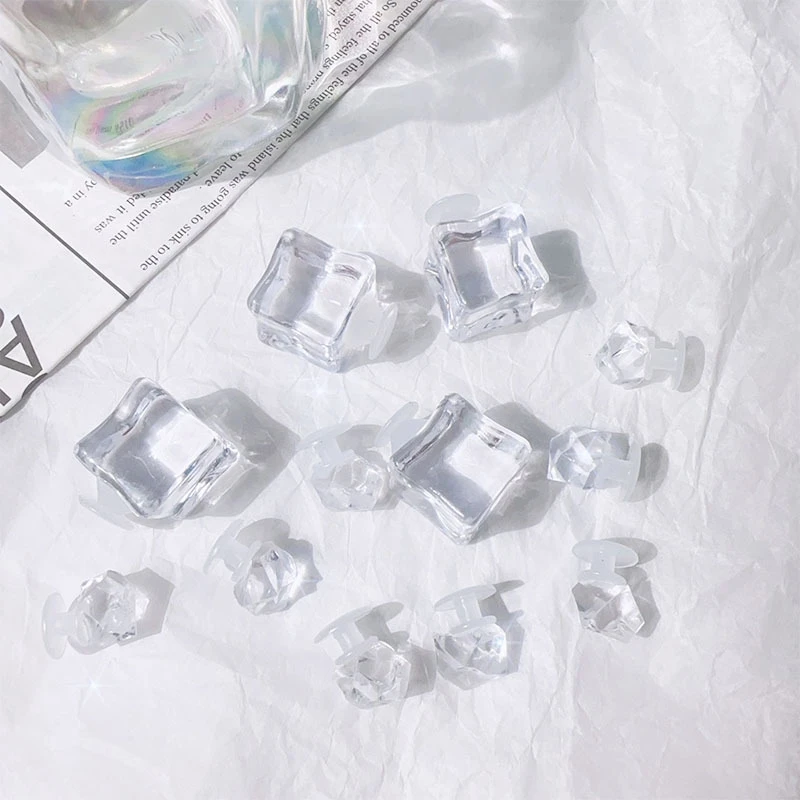 12pcs ABS Ice Cube Shoe Charms Clear, Transparent, Easy to Install & Remove Ideal for Christmas, Thanksgiving Decorations