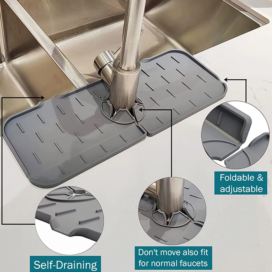 Silicone torneira da cozinha absorvente esteira pia esponja titular dobrável escorredor pia do banheiro bancada protetor organizador cozinha