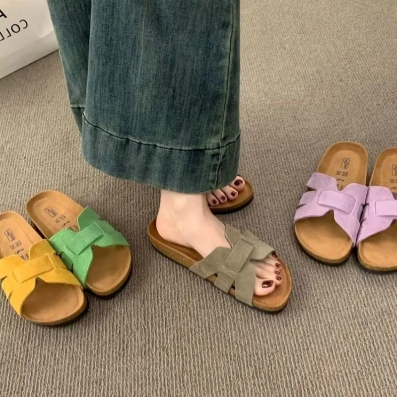 2026 Summer New Style Soft-soled Retro Versatile Sandals - Matte Leather Flat Sandals - Available in Four Candy-Colored Options