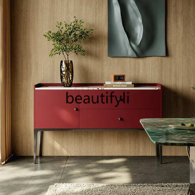 

Modern entrance cabinet is facing the door, living room sofa enters door, and the decorative cabinet is against the wall