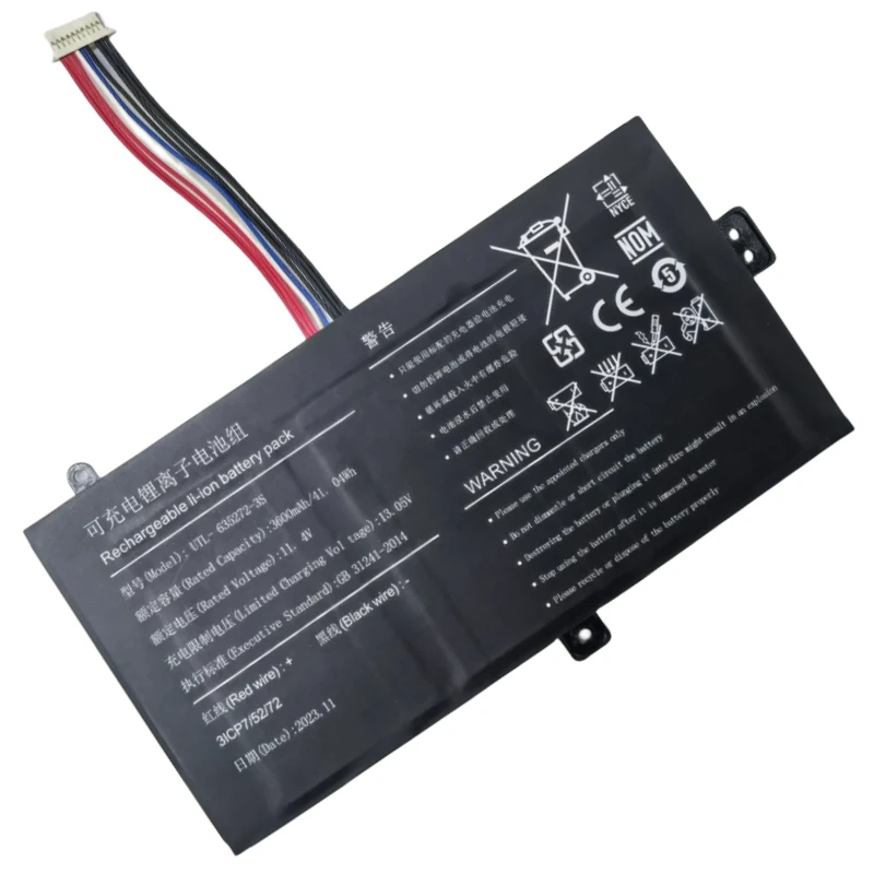 New UTL-635272-3S Laptop Battery 11.4V 3600mAh 10-pin 9-wire For 3ICP7/52/72 Computer Tablet PC