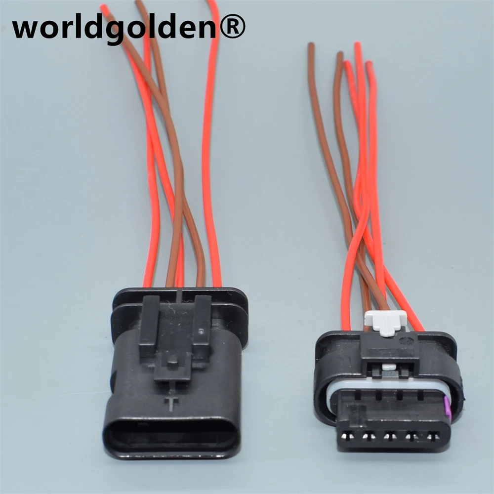 worldgolden 5 Pin 1-1718806-1 4F0973705 Auto Electric Connector Mass Air Flow Meter Sensor Harness plug 8K0973205