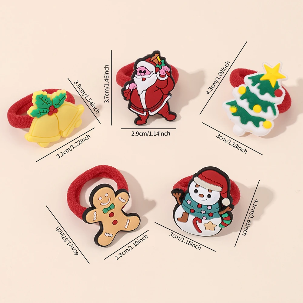 10 قطعة عيد الميلاد الكرتون الشعر التعادل للفتيات لينة المطاط سانتا كلوز ثلج مرونة عالية توك شعر طفل السنة الجديدة اكسسوارات