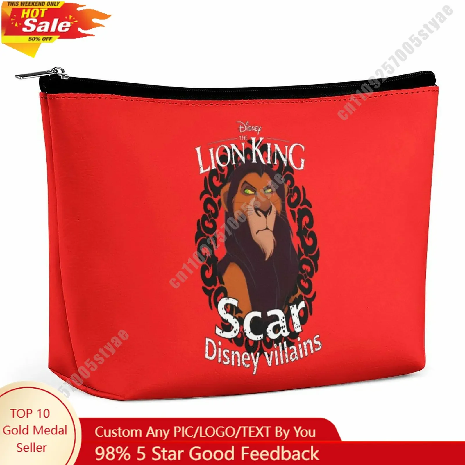 

Scar Cosmetic Bag Disney Cartoon Role DIY Customized Graphic Design Personalized Creation Holiday Gift Cosmetic Storage