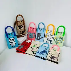 Mini Shoulder Bag Cute Cartoon Mobile Phone Bag Student Messenger Bag Knitted Handbag Key Holder Lipsticks Pouch