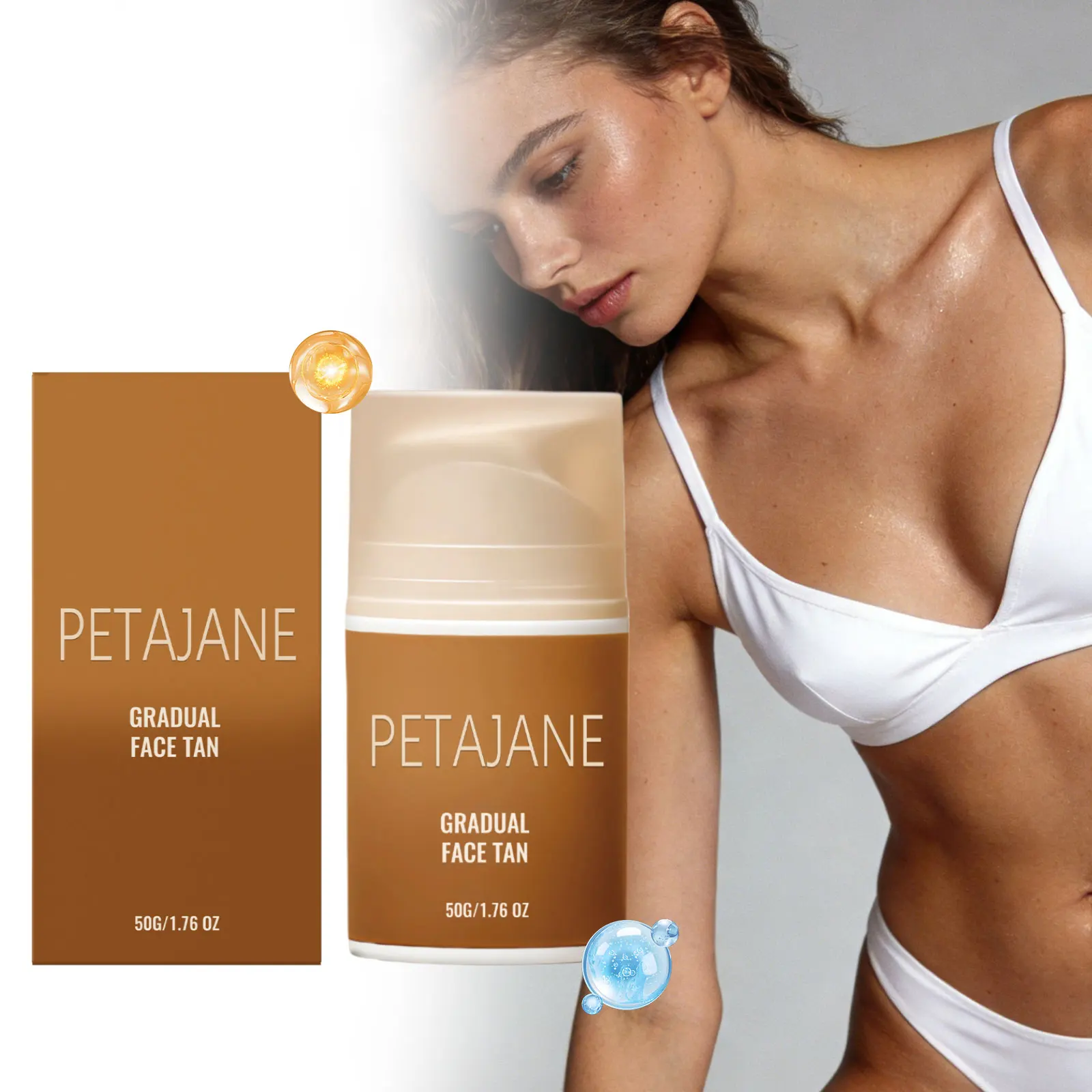 Sunless Tanning Cream Tanner Accelerator Self Solarium Lasting Natural Bronzer Nourishing Skin Body Face Self Tanning Cream 50g