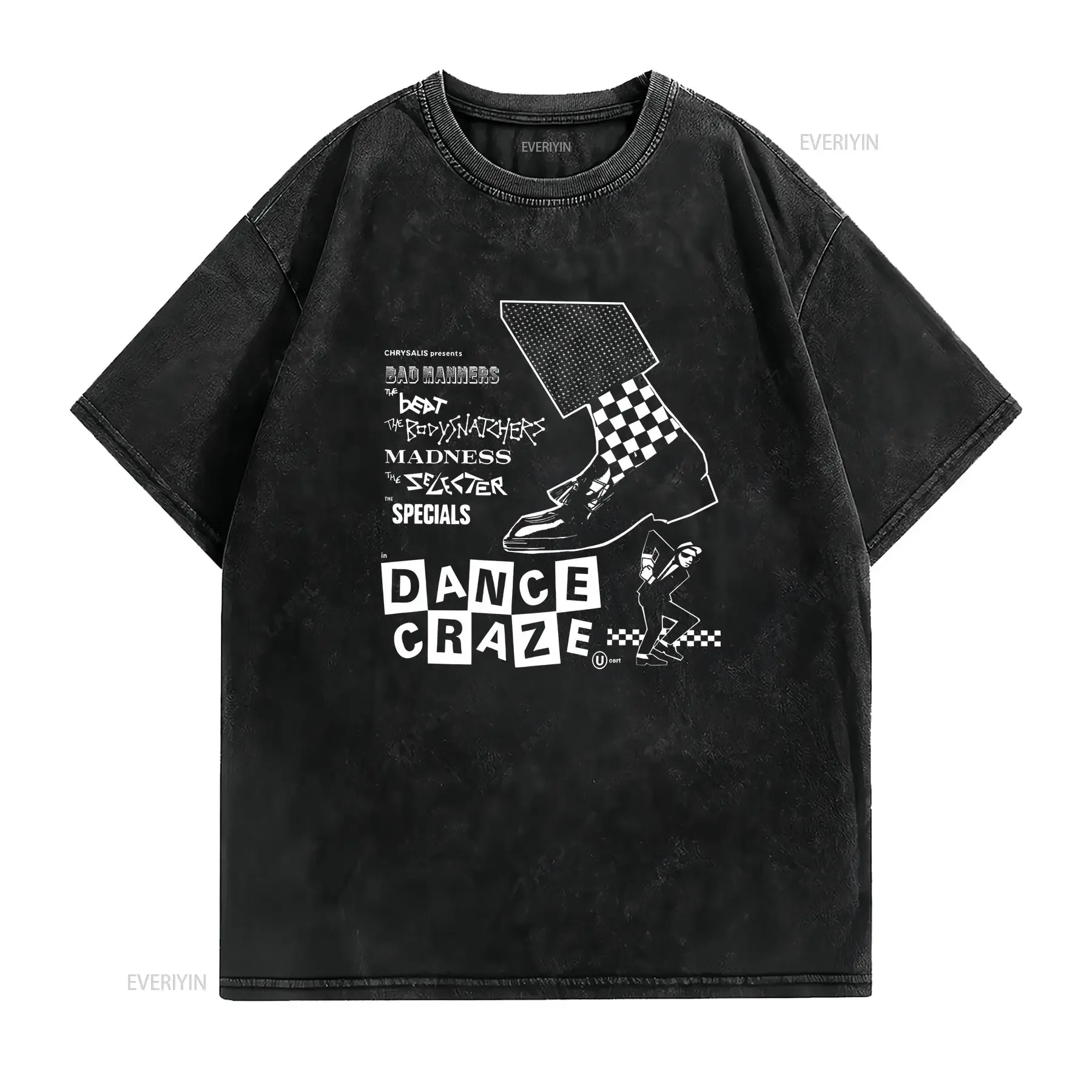 Dance Craze T shirt screen print short sleeve ska reggae dub Madness specials selector long or sleeves vintage Washed