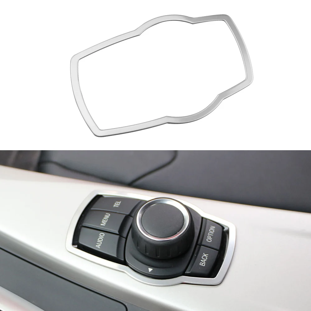 Car Multimedia Panel Button Trim Cover for BMW 1 3 5 7 Series X1 X3 X5 X6 Center Console Decorative Sticker Interior Accessories