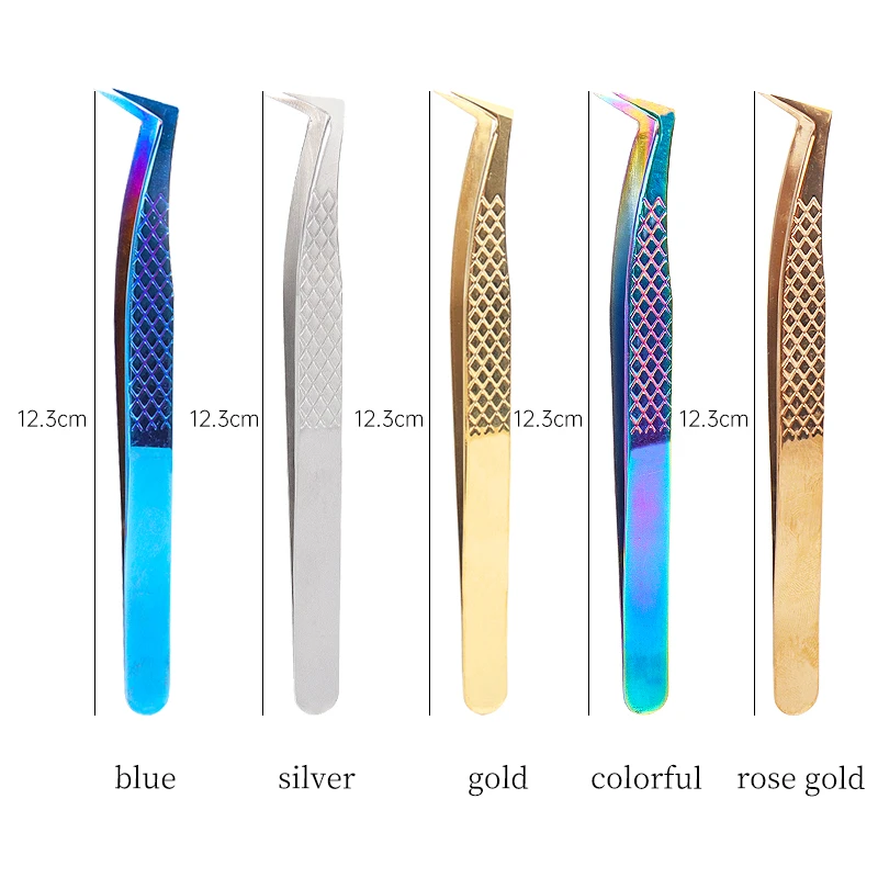 Stainless Steel Fish Scale Tweezers Professional Eyelashes High Precision Anti-static Tweezers Eyelash Extensions Makeup Tools